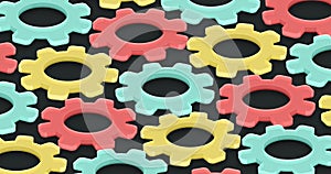 Isometric gears motion background