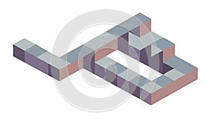 Isometric Geometric Abstract Block Structure Modern Design, vector design Generative AI