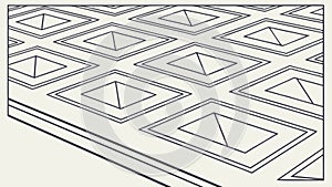 Isometric geometric floor tile pattern, abstract interior design, vector design Generative AI