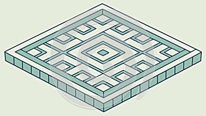 Isometric geometric floor tile pattern illustration. vector design Generative AI