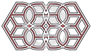 Isometric Geometric Hexagon Grid Pattern, vector design Generative AI