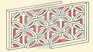 Isometric Geometric Interlocking Tile Pattern, Abstract Floor Design, vector design Generative AI