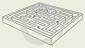 Isometric Geometric Maze, Problem Solving Challenge, Puzzle Game, vector design Generative AI