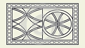 Isometric Geometric Panel Decorative Pattern Design, vector design Generative AI