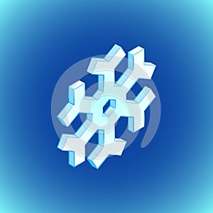Isometric geometric snowflake illustration