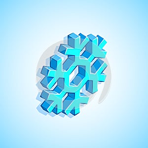 Isometric geometric snowflake illustration