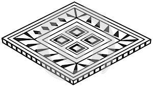 Isometric Geometric Square Pattern, Abstract 3D Repeating Design, vector design Generative AI