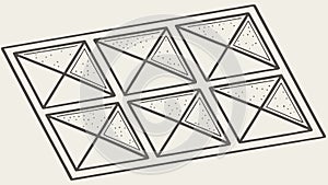 Isometric geometric triangle pattern. Abstract design element, vector design Generative AI