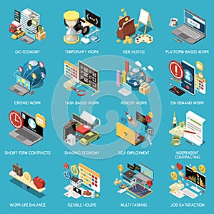 Isometric Gig Economy Compositions