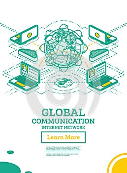 Isometric Global Communication Network with Planet Earth
