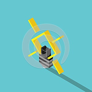 Isometric glowing light bulb