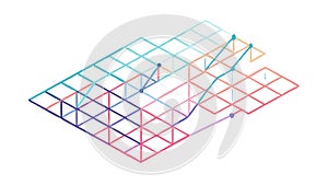 Isometric Grid Pattern Digital Abstract Data Vector, vector design Generative AI