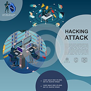 Isometric Hackers Attack Template