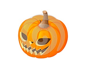 Isometric Halloween pumpkin isolated on white background