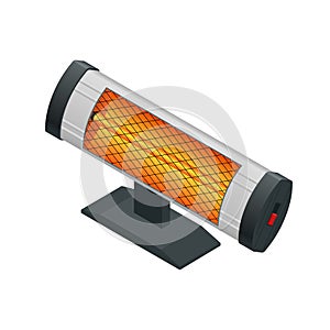 Isometric Halogen or Infrared heater. Home Heating appliances icons. Household appliances.