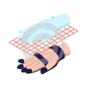 Isometric Hand Scanning Composition
