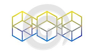 Isometric Hexagonal Cube Pattern, Abstract 3D Geometric Background, vector design Generative AI