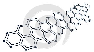 Isometric Hexagonal Grid Pattern Vector, Futuristic Design, vector design Generative AI