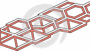 Isometric Hexagonal Pattern, Modern Geometric Structural Design Vector Design Generative AI