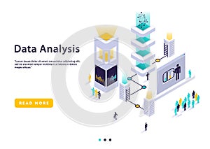 Isometric high technology concept, data center