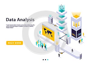 Isometric high technology concept, data center