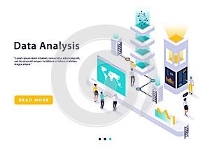 Isometric high technology concept, data center