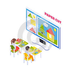 Isometric Home Education Composition