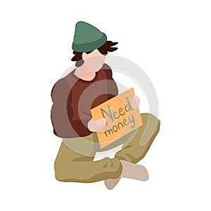 Isometric Homeless Man