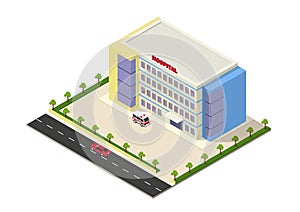 Isometric hospital building