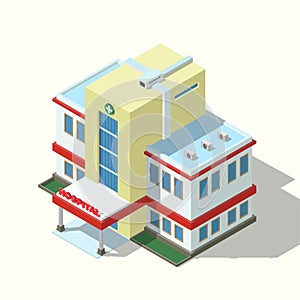 Isometric hospital building