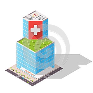 Isometric Hospital High-tech