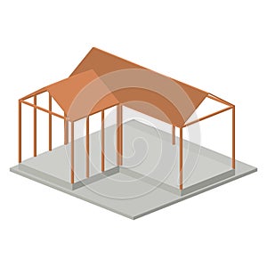 Isometric house architecture model design