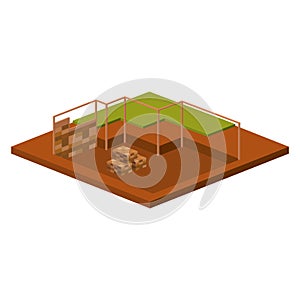 Isometric house architecture model design