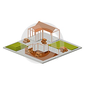 Isometric house architecture model design