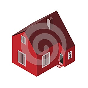 Isometric house icon.Vector illustration isolated on white background.