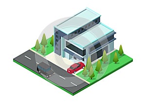 Isometric house with minimalist architecture