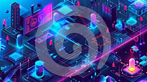 Isometric human resources information system with multiple screens and software for employee organization and data