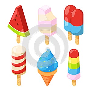 Isometric icecream pictures