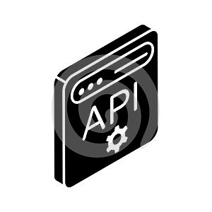 Isometric icon of application programming in trendy style, ready for premium use