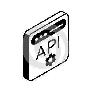 Isometric icon of application programming in trendy style, ready for premium use