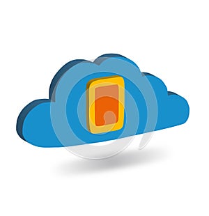 Isometric icon Cloud storage 3d image