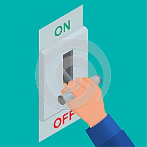 Isometric icon of electric knife switch