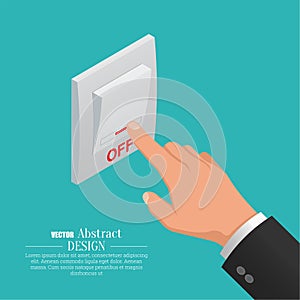 Isometric icon of electrical light wall switch