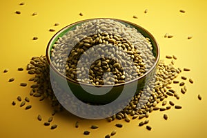 An isometric icon offering a comprehensive view of hemp seeds