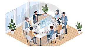 Business Meeting with Data Visualization