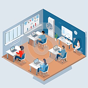 Isometric View of a Modern Tech Workspace