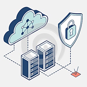 Cloud computing security and data server network