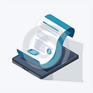 Digital Invoice on Smartphone Screen