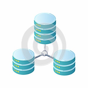 Distributed Database System Architecture Isometric Icon