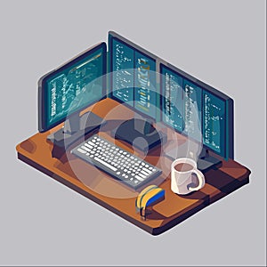 MultiMonitor Coding and Development Workspace